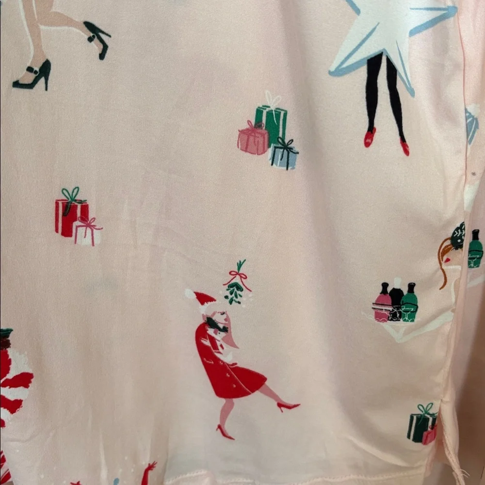NWT Kate Spade Brushed Jersey Jogger PJ Set Size L Luxurious Lounge Whimsical